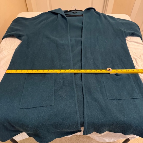 Hooded Open-Front Cardigan — Teal/Peacock - Picture 4 of 12